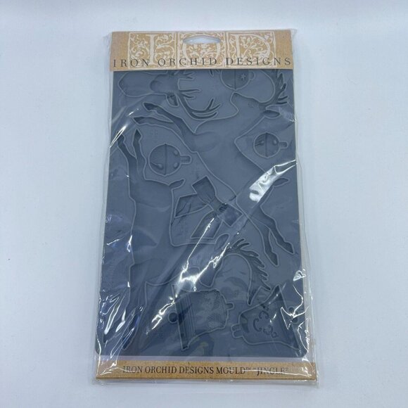 iod iron orchid designs "jingle" silicone mould reindeer jingle bells holidays - Picture 4 of 5